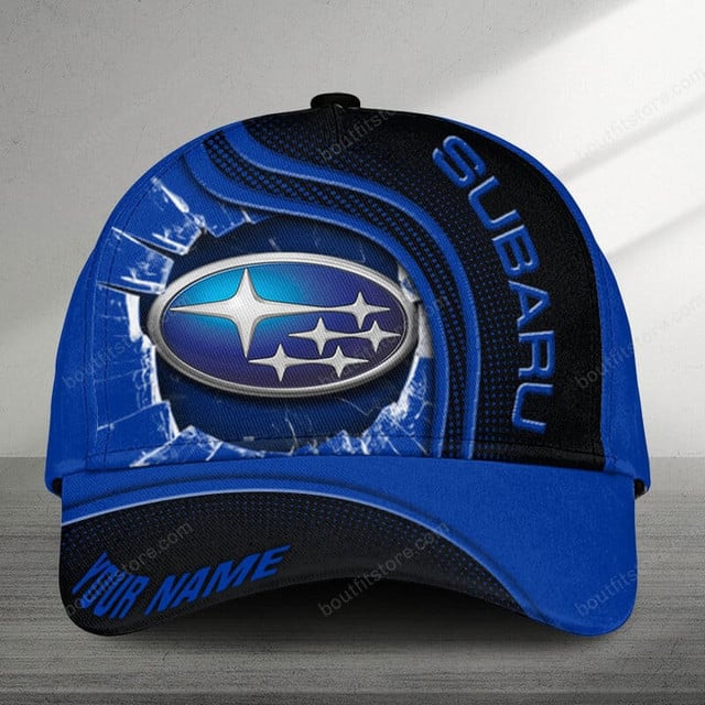 Customizable Subaru Logo Cap - Stylish Blue &amp; Black Design For Car Enthusiasts