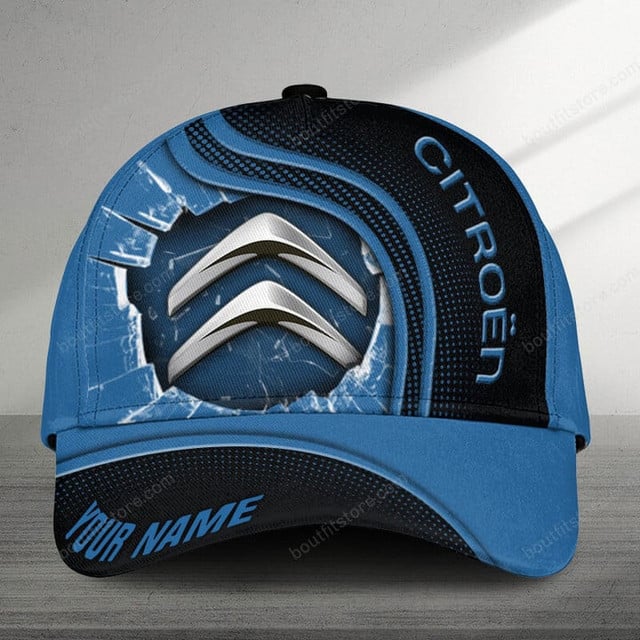 Customizable Citroën Logo Cap - Personalized Name, Stylish Blue Design
