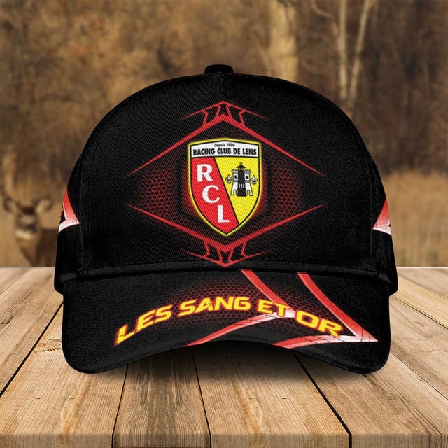 Racing Club De Lens Cap - Stylish Black &amp; Red Fan Hat , Les Sang Et Or Merchandise