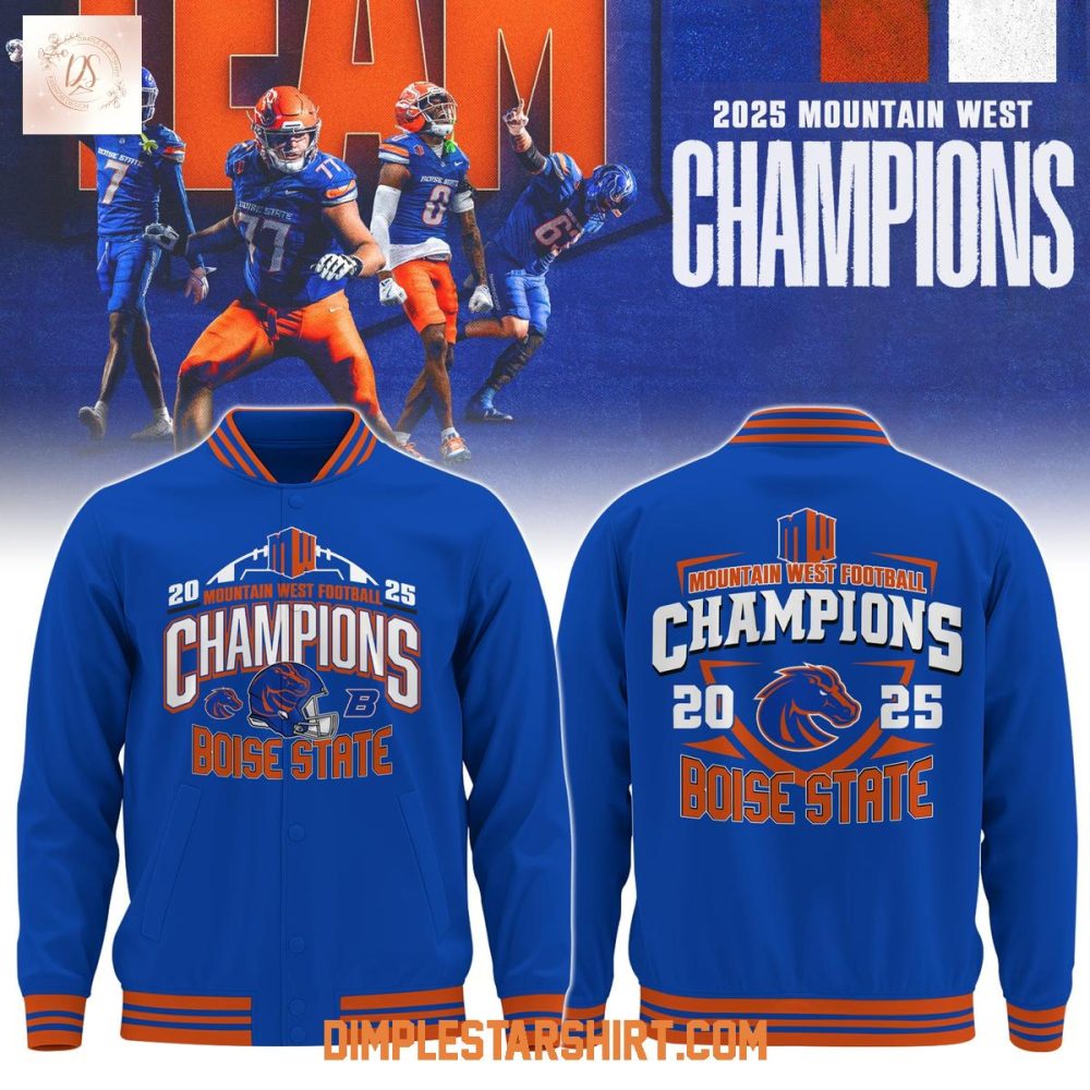 Boise State Broncos Mountain West Football Champions 2025 Baseball Jacket