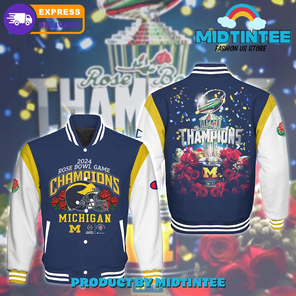 2024 Rose Bowl Champions Michigan Jacket - Limited Edition Varsity Style - Fast Delivery!