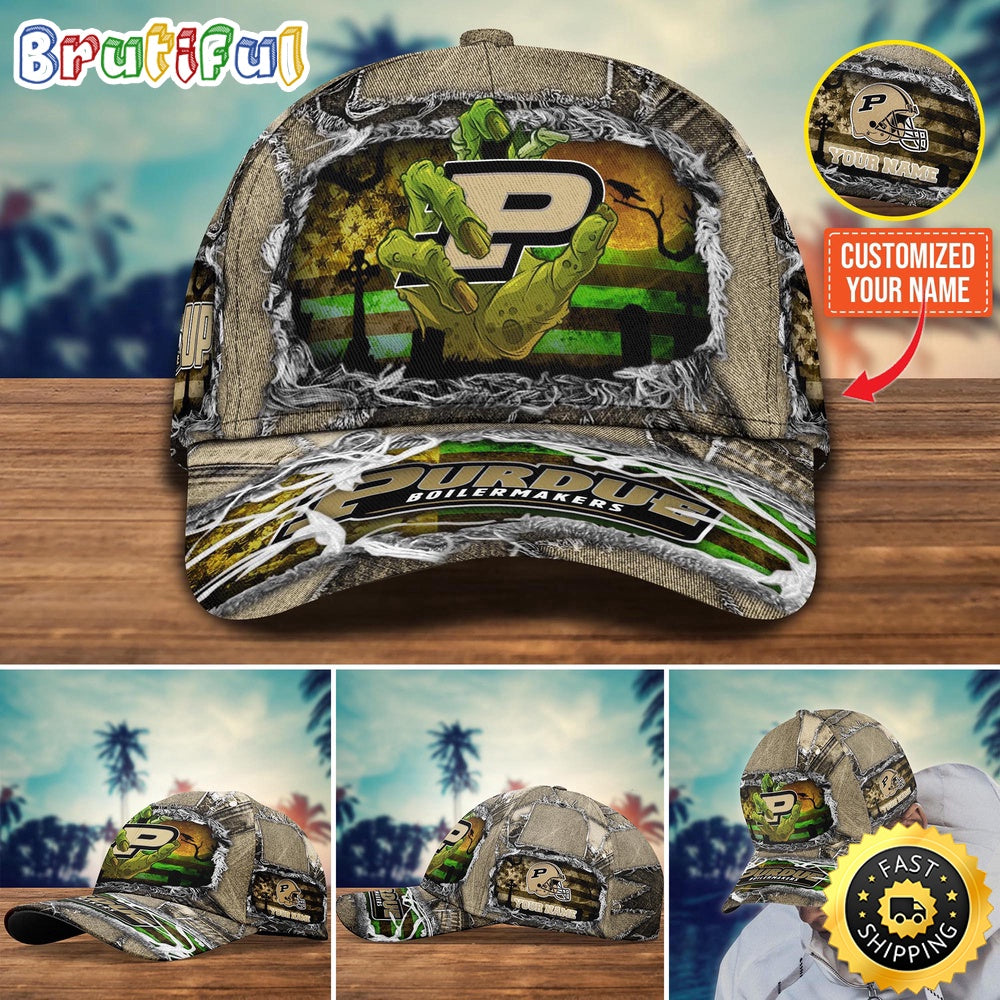 Ncaa Purdue Boilermakers Baseball Cap Halloween Custom Name Cap