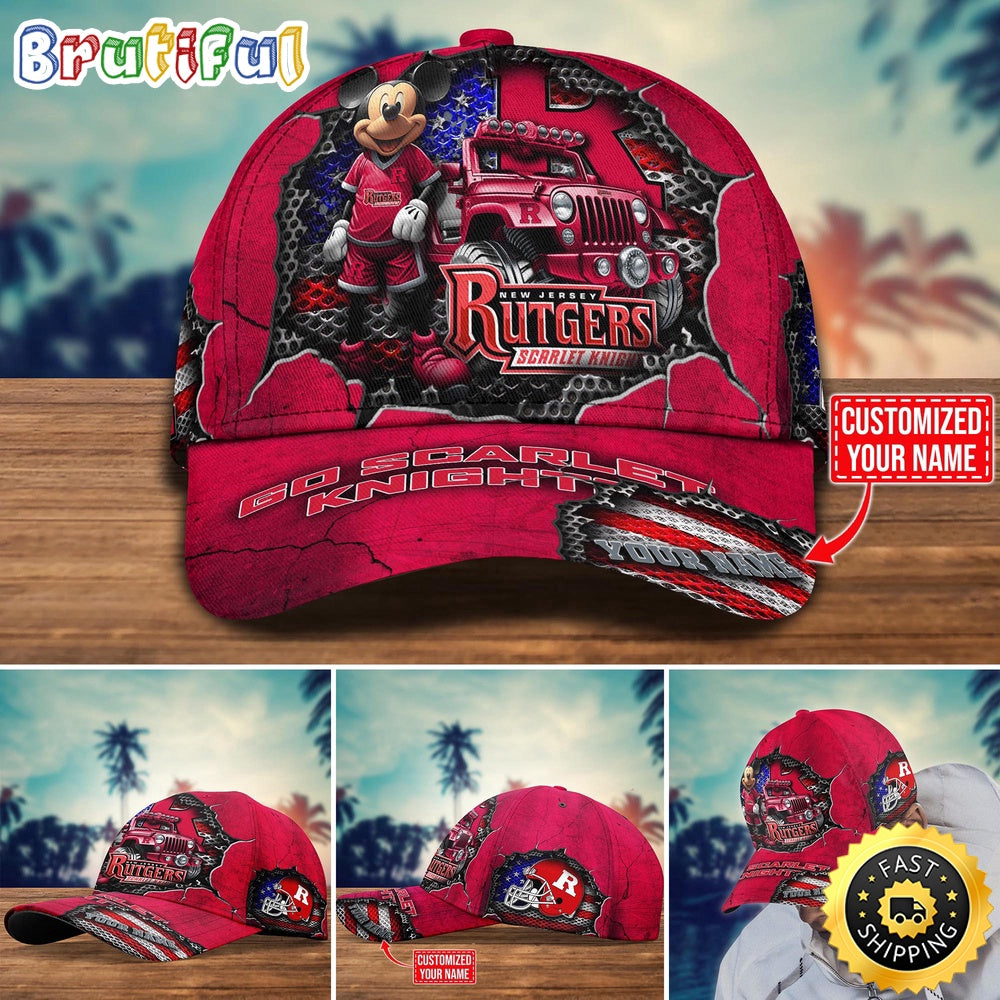 Ncaa Rutgers Scarlet Knights Baseball Cap Trending Customize Cap