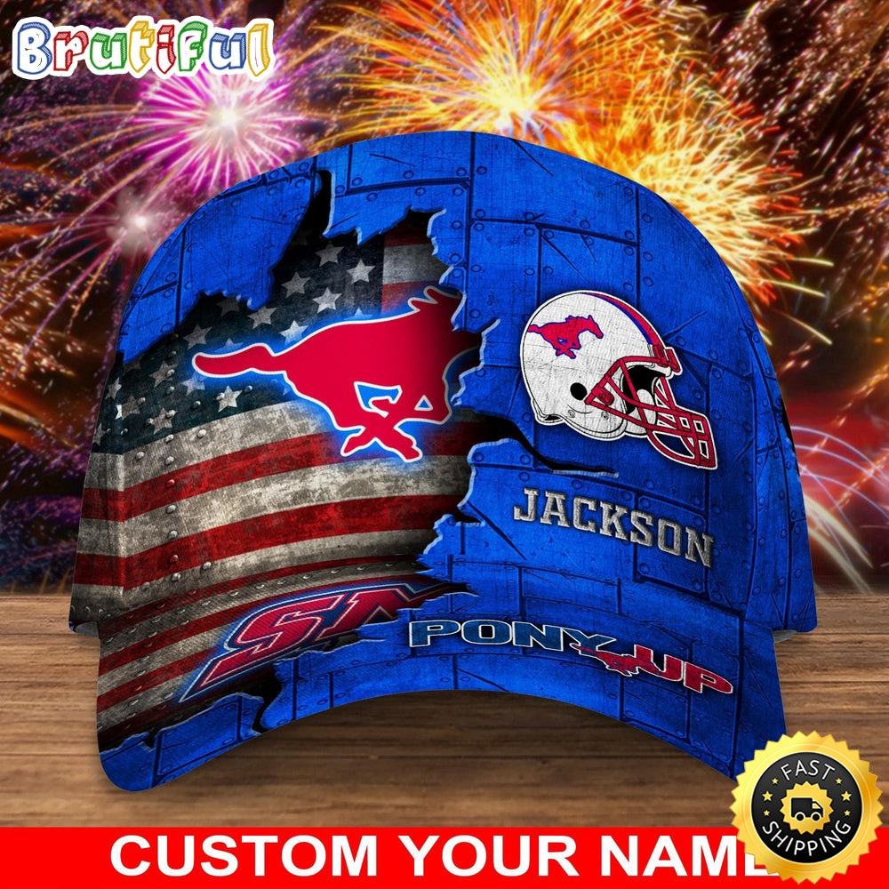 Ncaa Smu Mustangs Baseball Cap Custom Cap Go Sports Teams