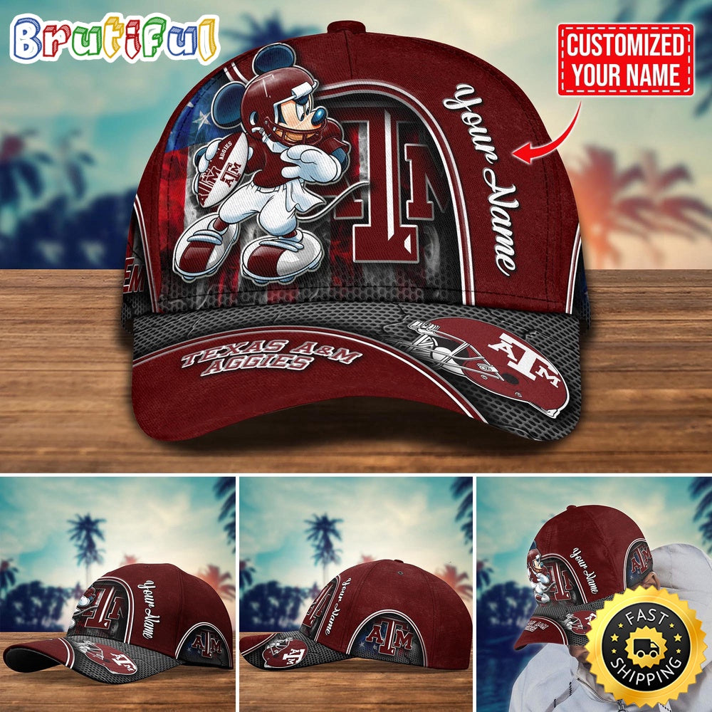 Ncaa Texas A&amp;Ampm Aggies Baseball Cap Mickey Mouse Custom Cap For Fans