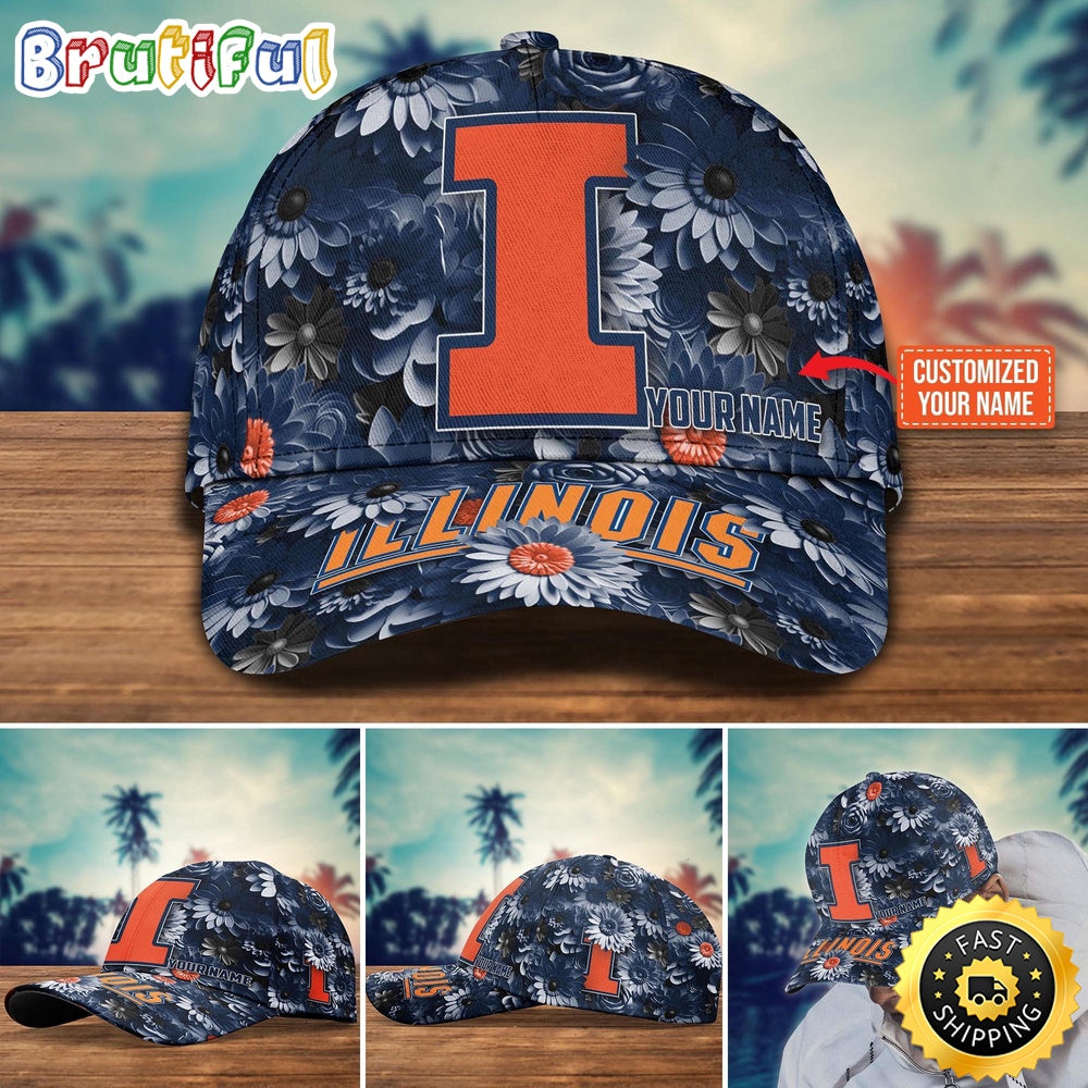 Ncaa Illinois Fighting Illini Baseball Cap Customized Cap Hot Trending