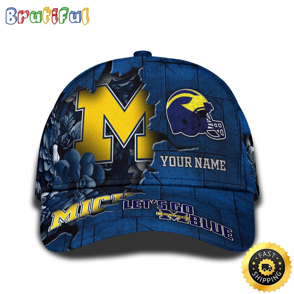 Personalized Ncaa Michigan Wolverines All Over Print Baseball Cap Show Your Pride