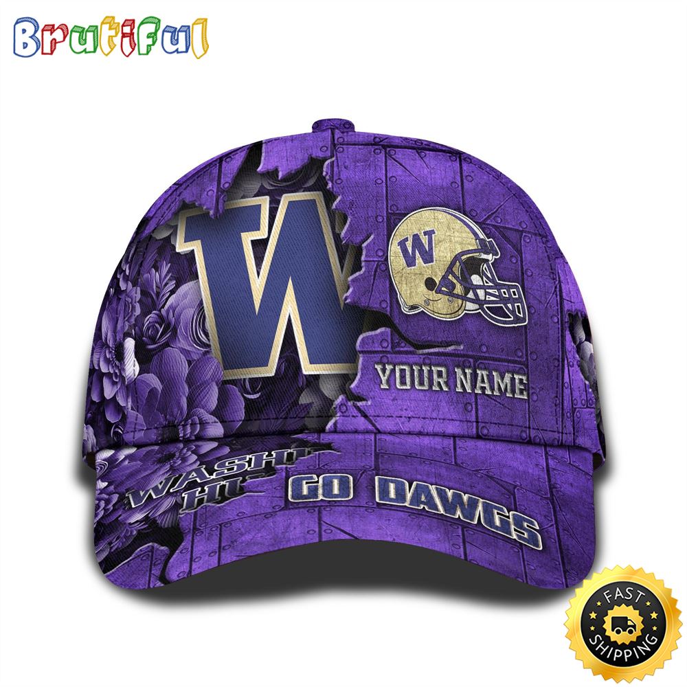 Personalized Ncaa Washington Huskies All Over Print Baseball Cap Show Your Pride