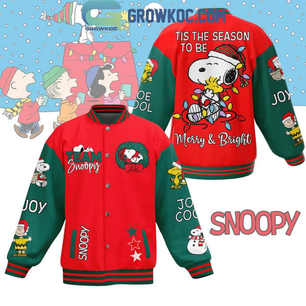 Festive Snoopy Christmas Jacket – Joyful Holiday Varsity Coat For Peanuts Fans
