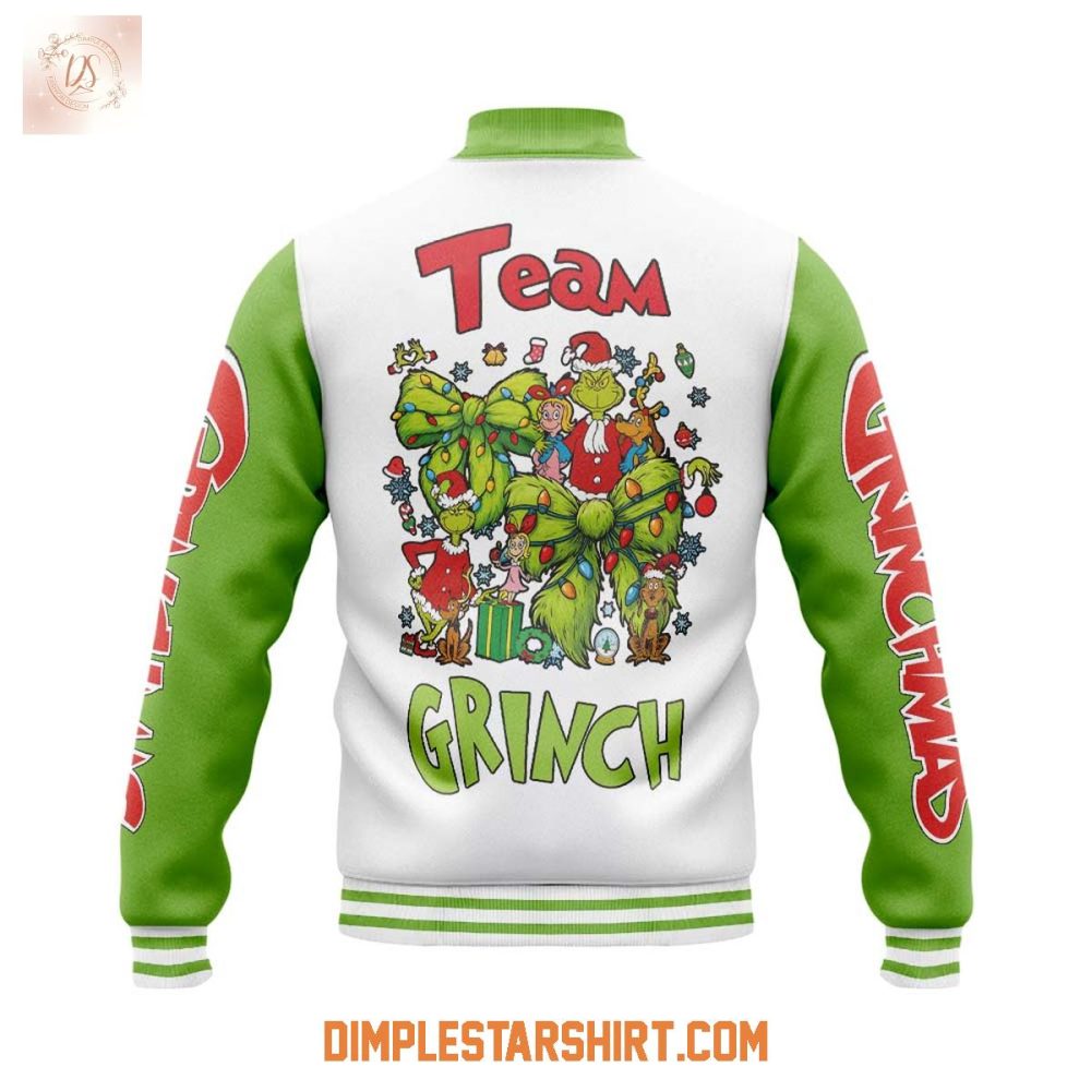 The Grinch Team Happy Holiday Christmas Baseball Jacket