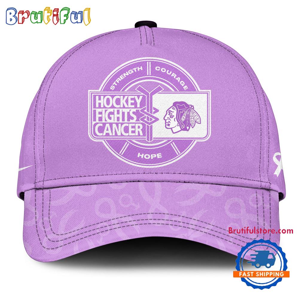 Chicago Blackhawks 2025 Nhl Hockey Fights Cancer Limited Edition Cap