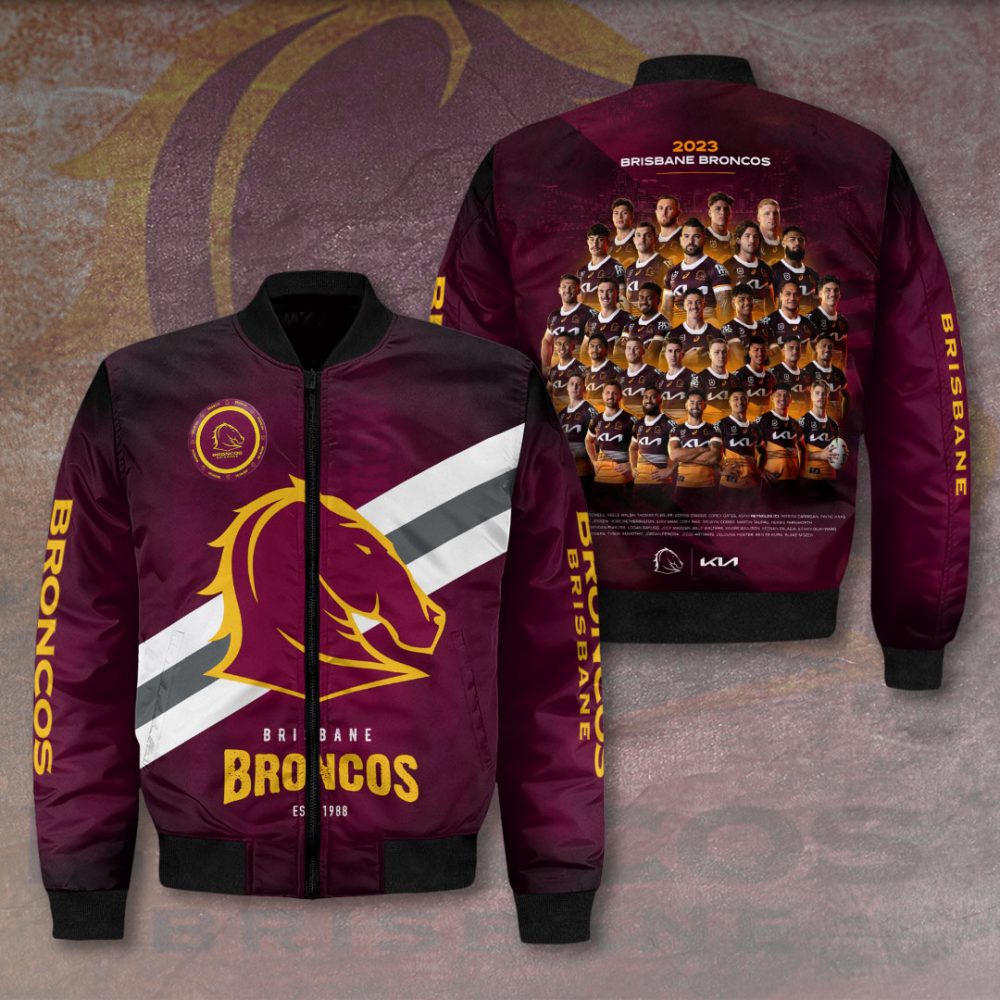 Get Ready For 2023: Brisbane Broncos Bomber Jacket - Limited Edition Fan Gear!