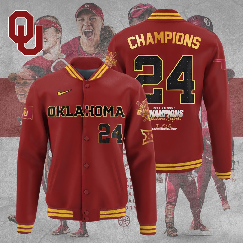 Celebrate Victory: Oklahoma Champions Red Varsity Jacket - Limited Edition 2024