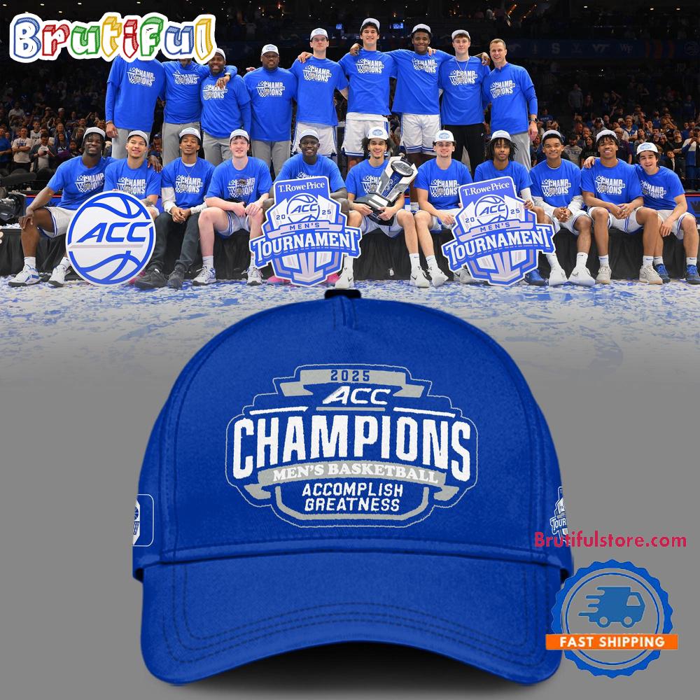 Duke Blue Devils 2025 Acc Men’S Basketball Conference Tournament Champions 3D Print Cap