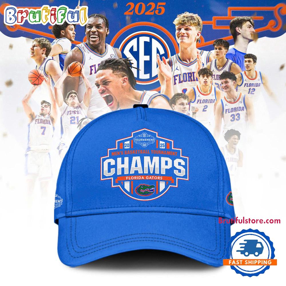 Florida Gators 2025 Sec Men’S Basketball Conference Tournament Champions Locker Room Cap
