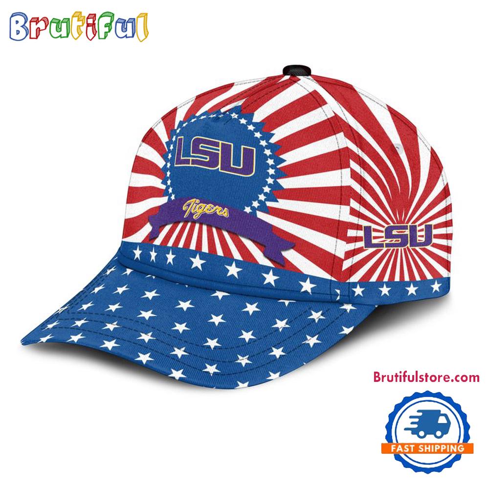 Lsu Tigers American Flag Pattern Independence Day Baseball Cap