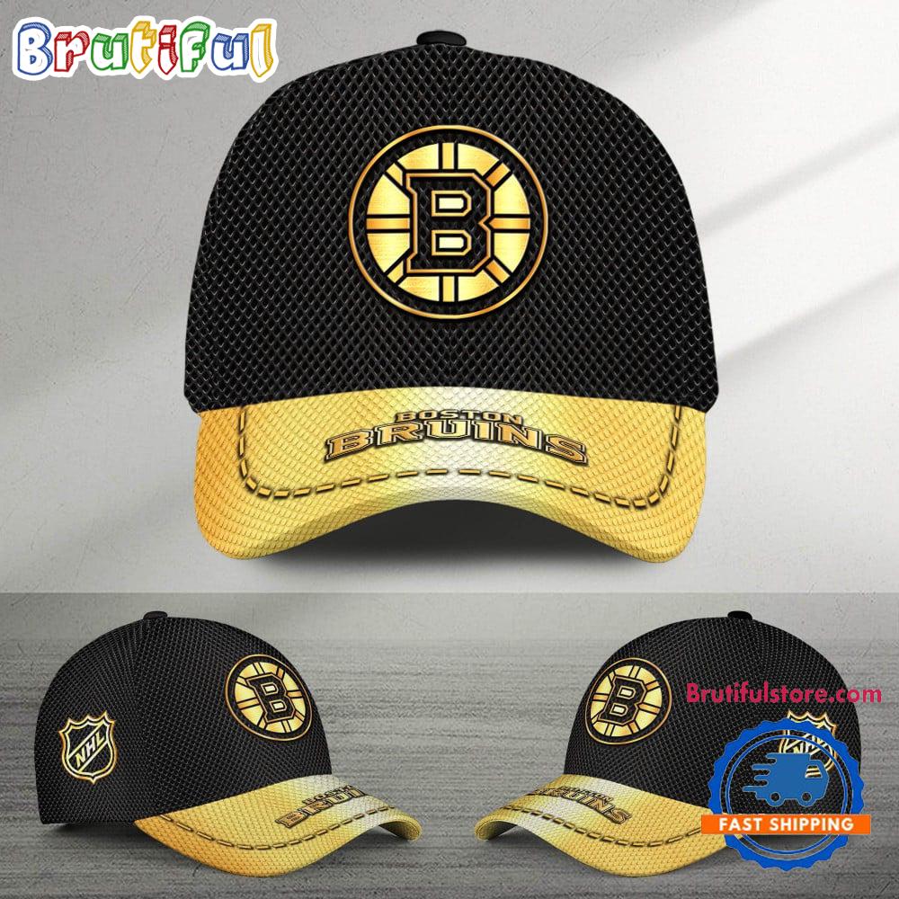 Nhl Boston Bruins Black And Gold Design Cap Hats