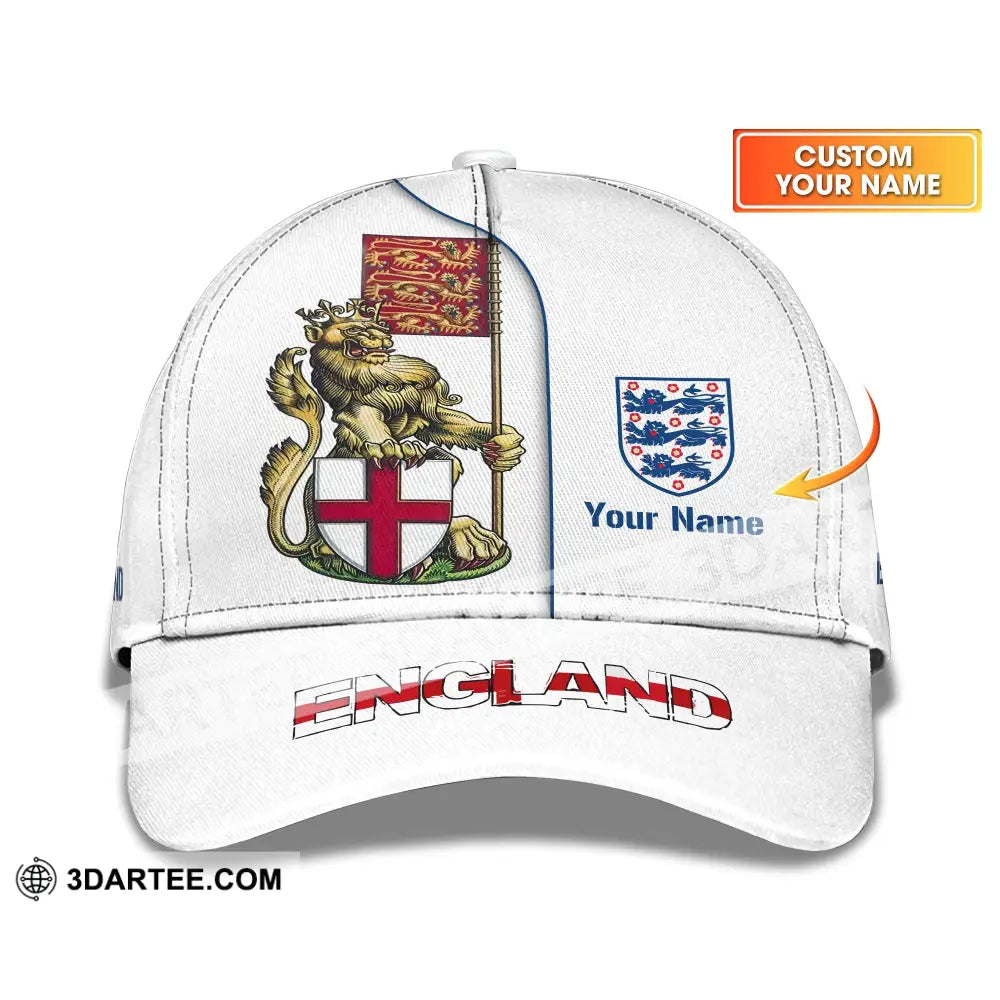 Unisex Cap,  Custom England Football Name Cap, England The Three Lions