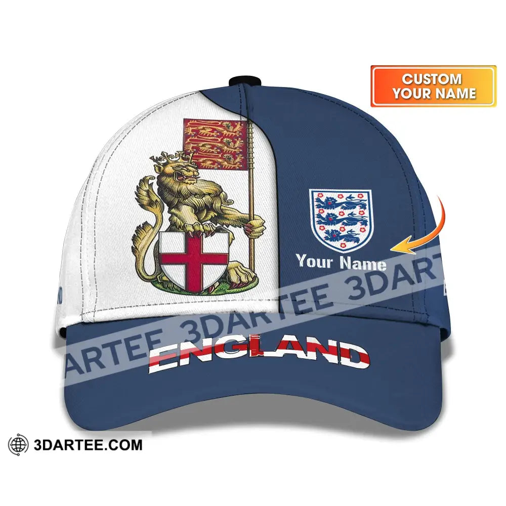 Unisex Cap,  Custom England Football Name Cap, England Three Lion